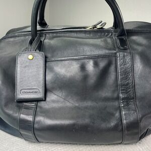 Coach Boston Black Leather Travel Duffel Bag 0503